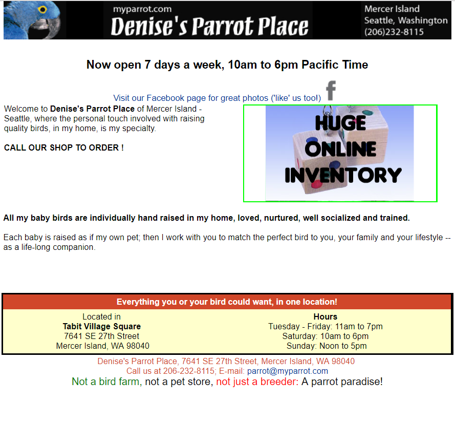 Image for Denise Parrot Homepage